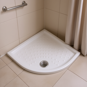 Plato de ducha esquinero de cerámica 80 x 80 cm H. 6 con desagüe para baños - Product Image 3