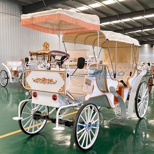 Chariot de Mariage Royal Blanc Élégant et Romantique, Véhicule Électrique Personnalisé pour Visites Touristiques, Calèche à Chevaux - Product Image 5