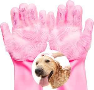 Pet bakım eldiven nazik köpek banyo şampuan fırça masaj eldiveni gelişmiş beş parmak tasarımı ile verimli deglove eldiven - Product Image 1