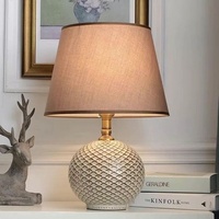 Lampe de table rétro classique européenne, moderne, simple, en céramique, tissu, pour chambre américaine, salon, E26 AC
