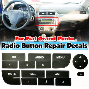 Pegatina de reparación de coches para Fiat Grand Punto, botón CD, instalación con ventosa de PVC negra - Product Image 5