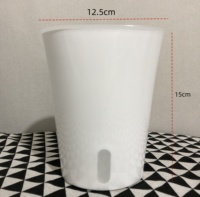 Pot Intérieur Transparent Auto-Arrosant en Plastique Écologique 12,5*15cm pour Plantes d'Intérieur – Blanc