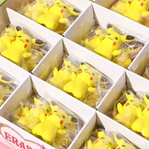 Новый индивидуальный студенческий подарок OEM 3d Gomme желтый автоматический Забавный Мини-Ластик Pikachu