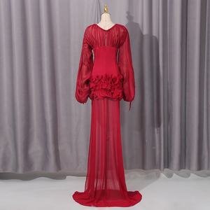 Vestido de Fiesta Corto de Lujo para Mujer, Estilo Irregular con Espalda Descubierta y Cola de Encaje, Marca OUDINA - Product Image 5