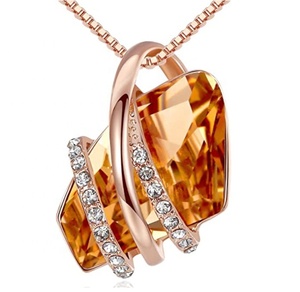 <span class=keywords><strong>Collana</strong></span> ad arco Vintage in <span class=keywords><strong>oro</strong></span> <span class=keywords><strong>rosa</strong></span>, <span class=keywords><strong>collana</strong></span> con pendente di cristallo colorato di forma irregolare, per le donne, regalo di gioielli di san valentino - Product Image 6