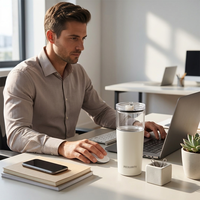 Gobelet isotherme innovant à double matériau |   Mug isotherme en verre borosilicate et acier inoxydable à double paroi