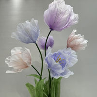 Décoration de fond pour événements, fleurs géantes en papier faites à la main, fleurs artificielles, tulipes géantes