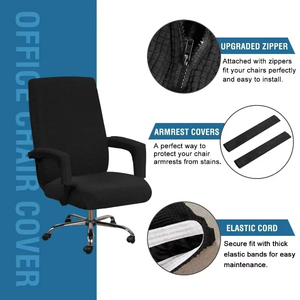 Housses de chaise d'<span class=keywords><strong>ordinateur</strong></span> de bureau Protecteur de <span class=keywords><strong>fauteuil</strong></span> Noir <span class=keywords><strong>Housse</strong></span> De Chaise De haute qualité Comprend Accoudoir Jacquard Gamer Housses de chaise - Product Image 4