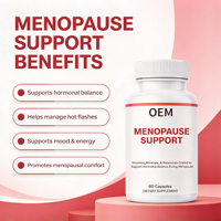 Capsules de soutien pour la ménopause, 60 unités, avec vitamines, minéraux et extraits végétaux, complément alimentaire