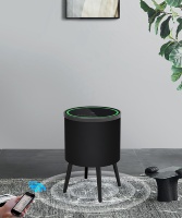 Table basse en bois moderne personnalisée avec lumière LED et haut-parleurs sans fil Bluetooth pour la maison ou le bureau