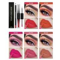 Kit de maquillage personnalisé à marque privée, fard à paupières scintillant double face multicolore, rouge à lèvres avec crayon à lèvres