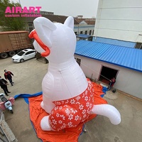 Animaux gonflables ornés de lunettes, figurines de chiens gonflables de dessin animé pour la décoration extérieure