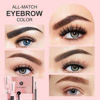 Kit de teinture semi-permanente pour cils et sourcils sans henné, gel coiffant longue durée, résistant à l'eau, action rapide en 15 minutes pour la teinture des sourcils