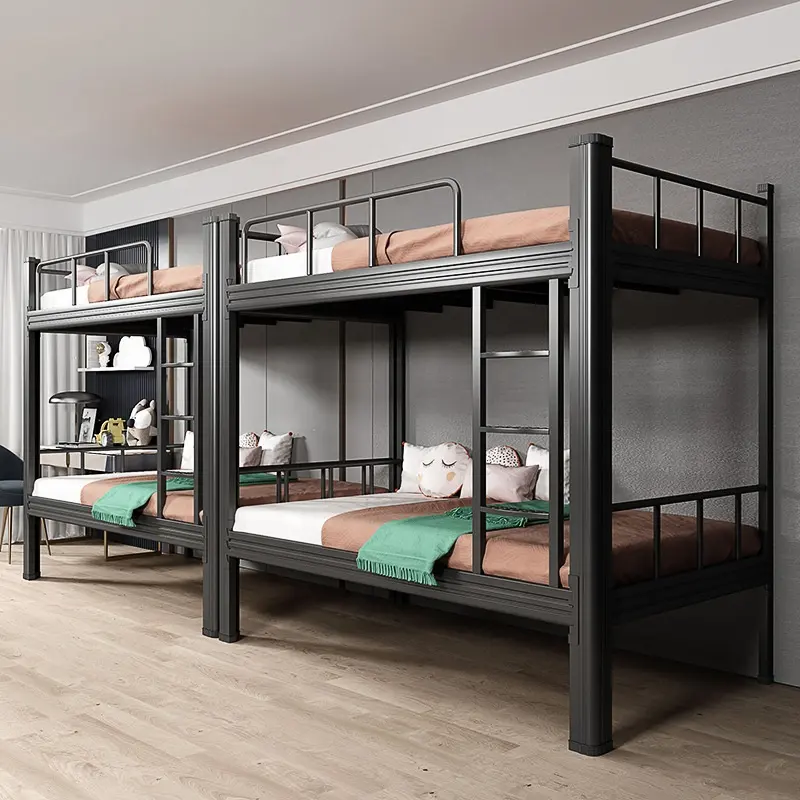 Últimas todos os projetos de cama do ferro do metal para construção do site trabalhador pessoal dormitório beliches para adultos literas con escaleras