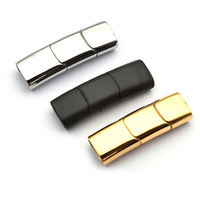 Fermoir magnétique plat en acier inoxydable Hobbyworker, embouts de cordon en cuir, fermoirs pour accessoires de bijouterie