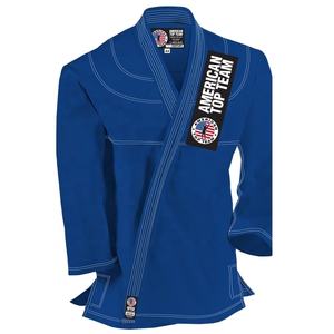 Kimono de Jiu Jitsu brésilien bleu en polyester/coton avec logo personnalisé BJJ Gi pour Gym MMA Rash Guard avec service OEM 380g - Product Image 2