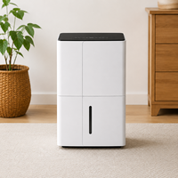 Déshumidificateur électrique à compresseur 30L/jour pour 1500 pieds carrés, idéal pour sous-sol, maison, chambre, salle de bain, avec écran LED, tuyau de drainage en plastique, capacité 3L d'eau
