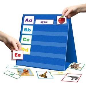 Pizarra de bolsillo de doble cara para mesa, con soporte, para uso en aulas escolares, de poliéster azul, para niños de 6 a 8 años - Product Image 2