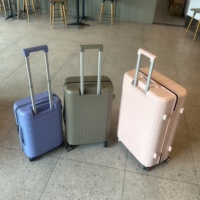 Valise trolley haut de gamme tendance à roulettes pivotantes unisexe en PC rigide ultra-légère avec fermeture éclair et cadenas, bagage cabine
