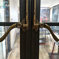 Ventana de Aluminio Estilo Francés Hecha a Medida con Vidrio Laminado para Arquitectura Residencial Europea