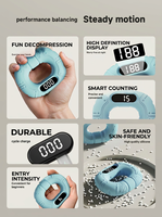 Poignée de musculation intelligente rechargeable et portable avec compteur numérique, anneau de préhension en silicone et éléments métalliques pour l'exercice de renforcement des doigts