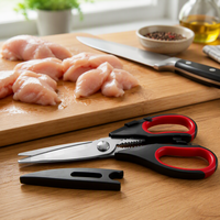 Ciseaux de cuisine avec lames en acier inoxydable pour la viande, la volaille, les herbes, les légumes et l'emballage, compatibles lave-vaisselle