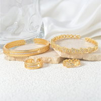 Bracelet et jonc ajustables en laiton et zircon anti-ternissement, personnalisés OEM ODM, pour femmes, Pulsera Trebol