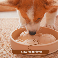 VaryWell Nouveau Modèle Très Vendu Plaque de Léchage Ronde 3 en 1 en Silicone pour Animaux de Compagnie (Chiens et Chats) avec Moules à Friandises Congelées et Anti-Dérapante pour Alimentation Lente