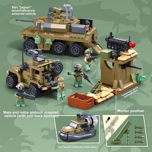 Scène de guerre moderne - Opération offensive conjointe - Véhicule blindé - Hélicoptère - Bunker - Modèle en blocs de construction en plastique ABS - Jouet pour garçon - Product Image 4