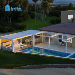 Sweet Home Modern Motorized Aluminum Bioclimatic Retractable Folding Pergola Complete System Waterproof Assembly Summerhouse - Product Image 1