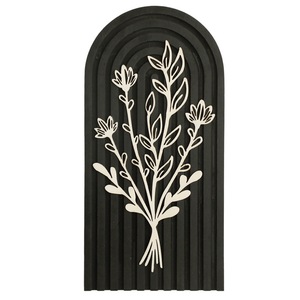 Bandeja Decorativa Floral en Forma de Arco de Madera, Estilo Bohemio, Decoración para Sala de Estar, Adorno Artesanal de Madera Sólida - Product Image 4