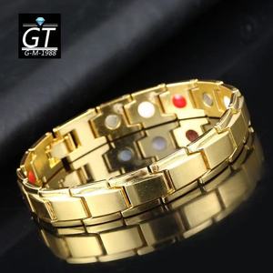 Alloy Men's Detachable <b>Adjustable</b> Black Gold Magnet <b>Bracelet</b> European American Couple Jewelry - Product Image 4