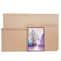 Caja de cartón plana personalizada de papel Kraft marrón barato, marco de fotos de pintura al óleo, caja de embalaje de correo