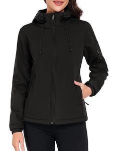 Nouvelle arrivée 2026, veste softshell pour femme, mode d'hiver, imperméable, coupe-vent, avec capuche, pour la randonnée, les voyages, veste softshell - Product Image 1