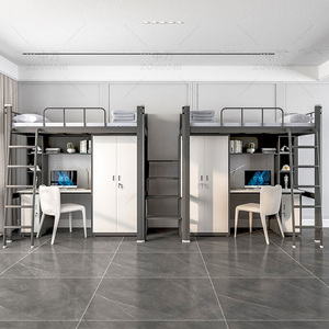 Vente en gros <span class=keywords><strong>de</strong></span> <span class=keywords><strong>table</strong></span> d'étude pour dortoir armoire fer acier rangement garçons filles adolescents enfants métal <span class=keywords><strong>lit</strong></span> superposé pour enfants avec bureau - Product Image 2