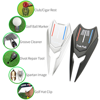 Outils de réparation de Divot de Golf magnétique avec bouton Pop-Up personnalisé avec trois lignes de marqueurs aitingball