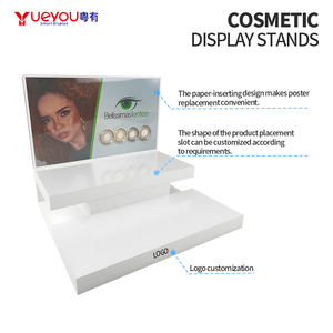 ชั้นวางเลนส์สัมผัสแบบอะคริลิคสองชั้นสีขาวทันสมัยแบบกำหนดเองสำหรับร้านเสริมสวย - Product Image 6