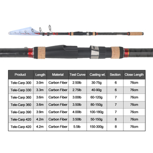 Caña de Pescar Telescópica NEWSTAR para Carpa, 3.0m-4.2m, 3.5lb, de Carbono, Delgada, para Pesca de Surfcasting y Pesca de Carpa desde Orilla - Product Image 2