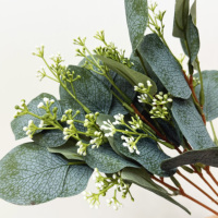 Ranting Eucalyptus Buatan Grosir, Daun Palsu untuk Dekorasi Pernikahan, Bunga Hias, Karangan Bunga, dan Pembuatan Tanaman