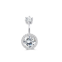 Sechs-Klauen CZ Stein Runde Herz Tropfen Bauch Knopf Ring Edelstahl Fabrik Outlet Nabel Ringe Körper Bauch Piercing Schmuck