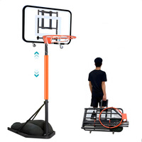 Panier de basket ultra-portable en acier au carbone - Mobile et réglable en hauteur pour l'intérieur et l'extérieur, idéal pour les jeux et l'entraînement