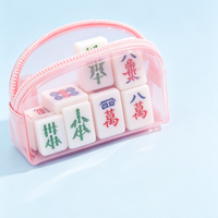Pochette de maquillage en PVC couleur bonbon, mini organisateur de tuiles de mahjong pour voyage, sac JELLY, pochette de maquillage imperméable en forme de coussin