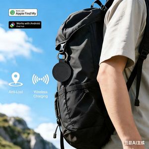 Traceur intelligent en cuir PU avec fonction de localisation en temps réel via <span class=keywords><strong>téléphone</strong></span> <span class=keywords><strong>portable</strong></span>, compatible avec la recharge sans fil - Product Image 2