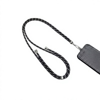 Cordon de téléphone portable réglable personnalisé, sangle de cou tressée épaisse avec boucle métallique, vente en gros OEM en vrac
