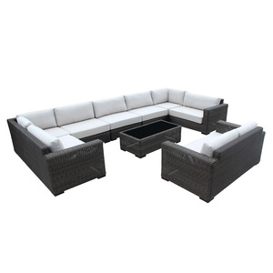 Projet de tissage à la main grand canapé ensemble hôtel <span class=keywords><strong>canne</strong></span> meubles U forme canapé de jardin extérieur - Product Image 2