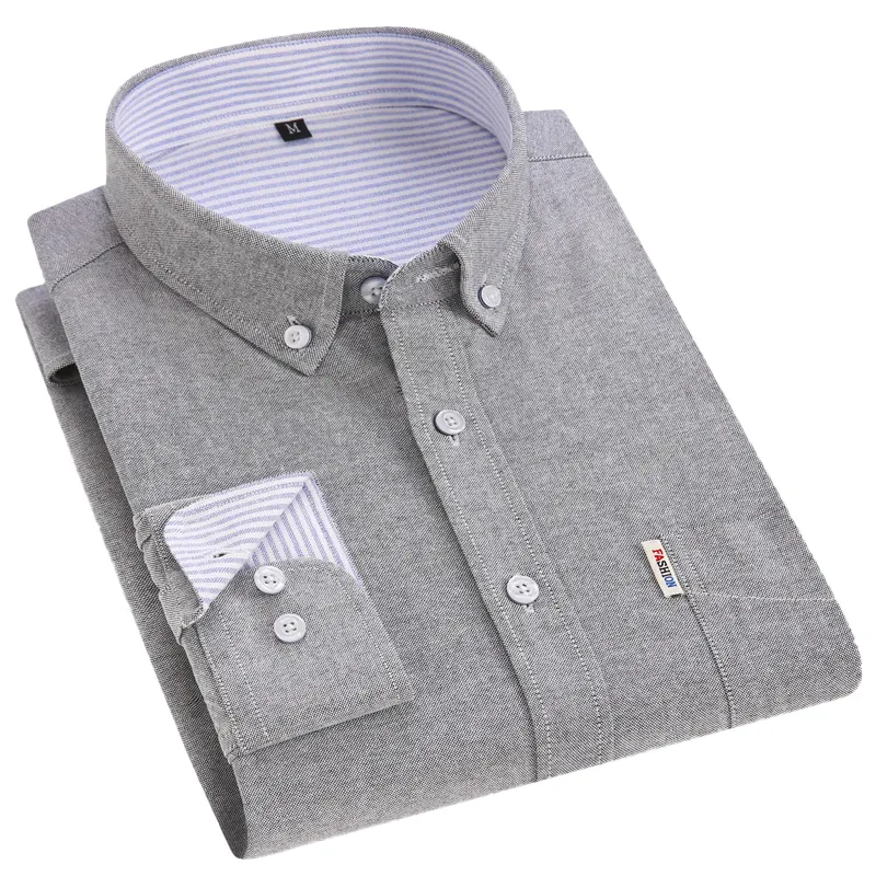 High quality 100% cotton mens cotton long sleeve dress shirt for men oxford