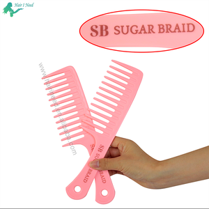 Custom <strong>Wide</strong> Tooth Plastic <strong>Comb</strong> Private Logo Barber Beauty Salon Curly Flat Styling Hair <strong>Wide</strong> Tooth <strong>Comb</strong> for Hair Extensions - Product Image 4