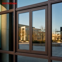 Fenêtre professionnelle en aluminium à ouverture oscillo-battante, insonorisée, à rupture de pont thermique, double vitrage, pour la construction de maisons modernes
