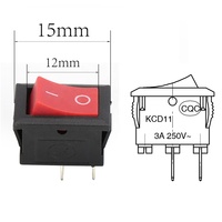 Guozhi 10*15mm Kcd1 Bateau Interrupteur À Bascule Noir Interrupteur À Bascule 250v KCD1 2 PIN 2 Position Interrupteur À Bascule