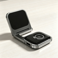 Support de voiture intelligent avec logo personnalisé, chargeur sans fil magnétique, base en alliage d'aluminium, support pour montre, téléphone portable 5W pour montre